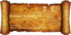 Kanka István névjegykártya