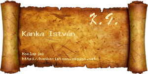 Kanka István névjegykártya